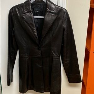 Veriazioni black leather jacket